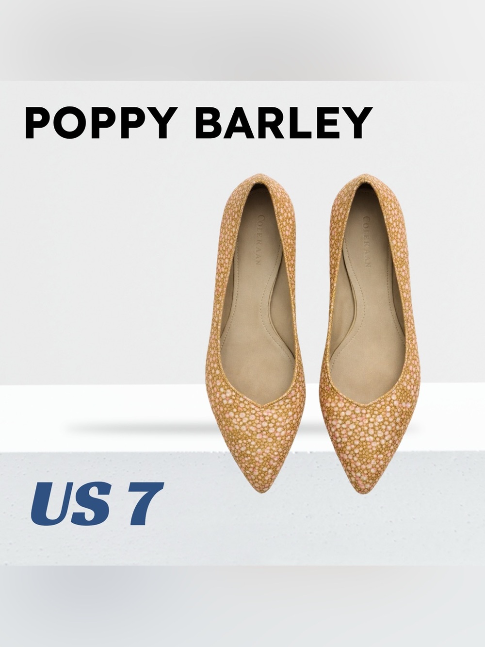 ⬇️🇨🇦👍GUC POPPY BARLEY |US 7| Classic comfy leather Confetti Yellow Flat❗️read*